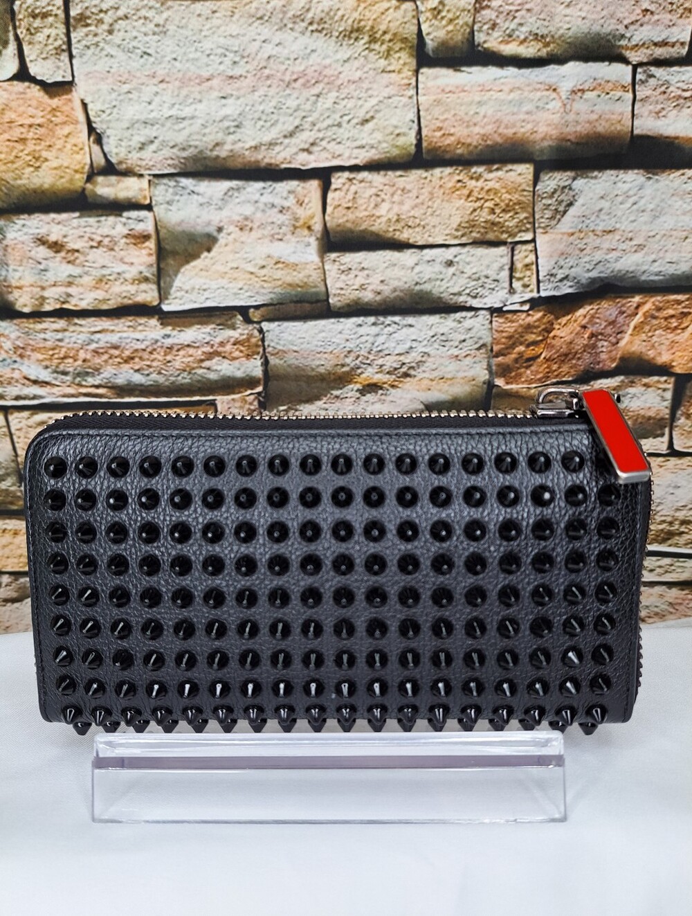 Christian Louboutin 'PANETTONE'  Studded Zip-Around Wallet